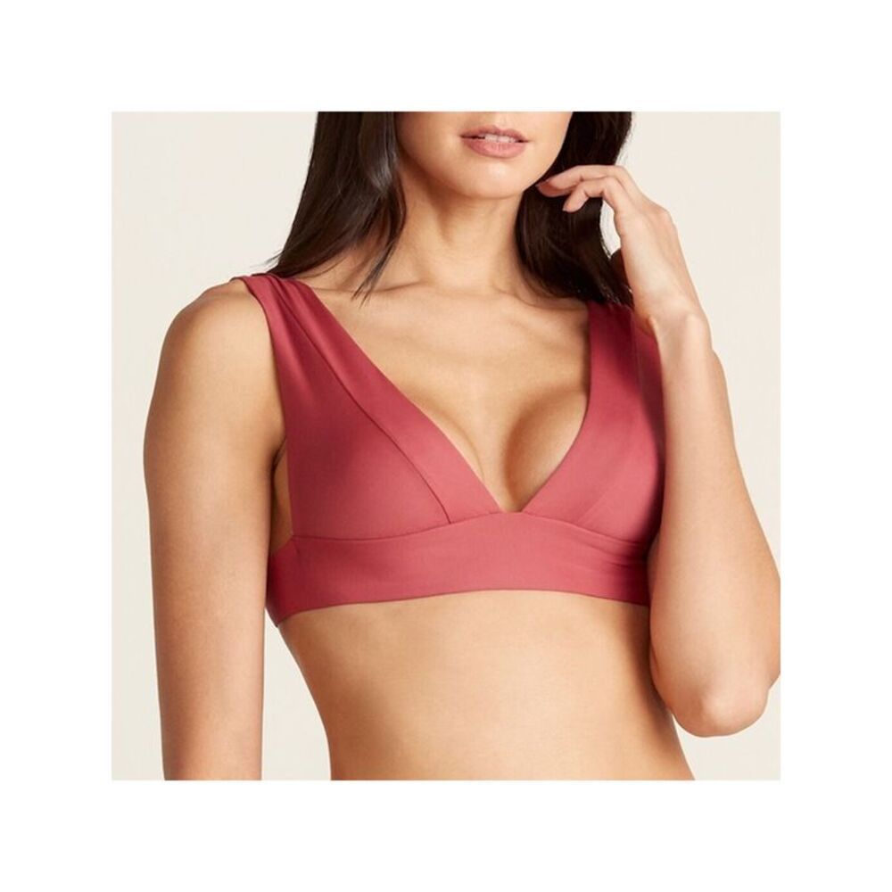 VITAMIN A Women's Pink V Neck Bralette Swimwear Top XS\4